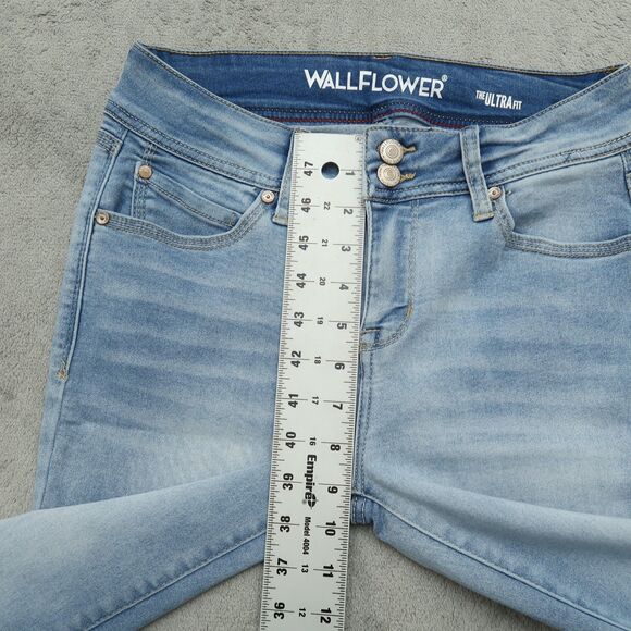 Wallflower Jeans Junior's Size 9 Short Blue Mid-Rise Ultra Fit Skinny 26" Inseam - Picture 7 of 16